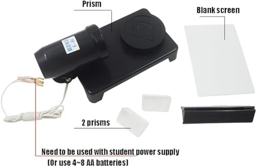 White Light Dispersion & Combination Demonstrator: Physics Optics Teaching Kit with Parallel Source & Triangular Prism for Experiments - Image 2