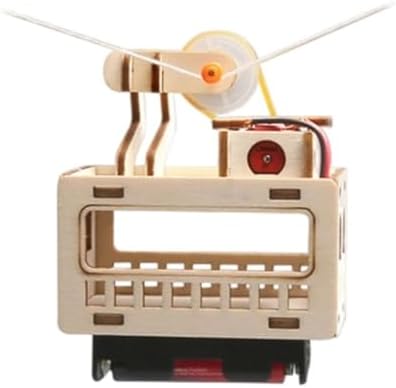 DIY Wooden Sightseeing Cable Car Model Kit, Gear Drive Science Toy, 4.72×4.33 in for Kids and Beginners by Unknown