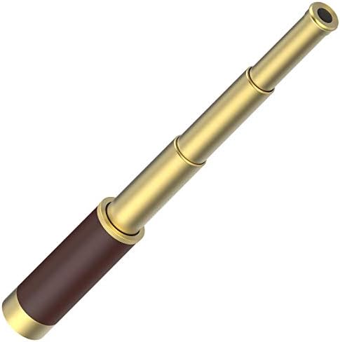 Pirate Monocular Telescope, 25x30 High Powered Zoomable Collapsible Brass Spyglass Handheld Waterproof Telescope Monocular for Bird Watching Hunting Hiking Travelling by SSZS