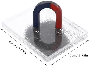 CLISPEED Magnetic Field Demonstrator Iron Filings Case with Magnet for Physics Experiments Science Experiment Instrument for Classroom Teaching Student-Led Demonstrations 3.70 X 2.75 X 0.47 in - Image 3