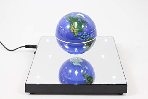 PowerTRC Rotating Magnetic Levitation Globe Suspended in Air Floating 3.5 inch Globe, ABS Base with Mirror and LED Lights - Image 4
