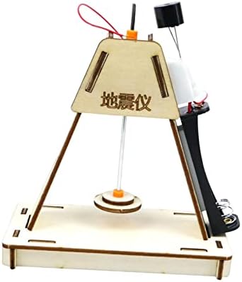 DIY Earthquake Alarm Science Experiment Kit STEM Toy for Kids 14cmx8cm Wood Mechanical Model by Unknown