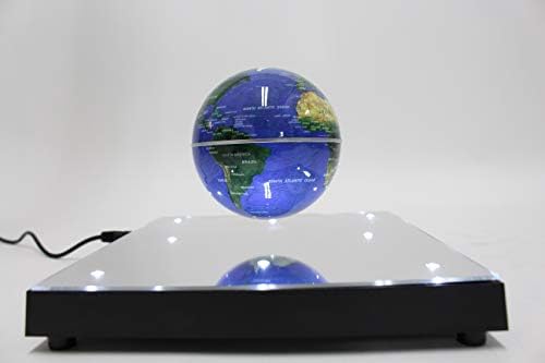 PowerTRC Rotating Magnetic Levitation Globe Suspended in Air Floating 3.5 inch Globe, ABS Base with Mirror and LED Lights - Image 5