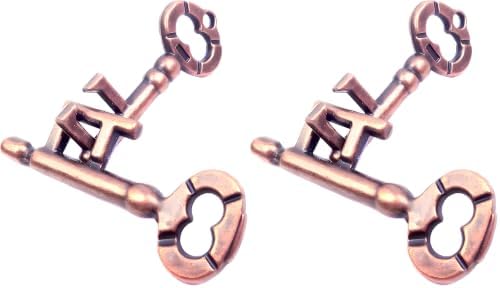 Traditional Metal Brain Teaser – Classic Puzzle Toy for Logic & Skill Development (Keys) (Pack of 2) by MAGIKON