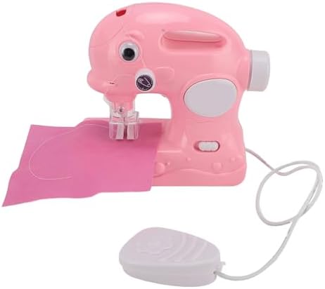 Kids Sewing Machine for Beginners, Portable Mini Sewing Toy for Girls, Rechargeable DIY Craft Kit with Cloth & Accessories, Fun Arts and Crafts Birthday (Pink) by Unknown