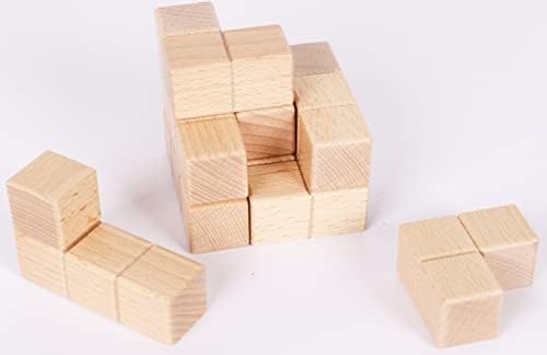 TOWO Large Wooden Soma Cube Puzzle, IQ Logic Brain Teaser Toy - Image 7