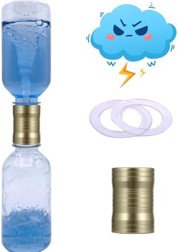 Tornado Maker, Weather Toys, Ultra-Light Aluminum Connecting Tube, Including 2 Empty Bottles, Watertight Tornado Toy, Suitable for Kids' Science Experiments (Golden) by Waitahug