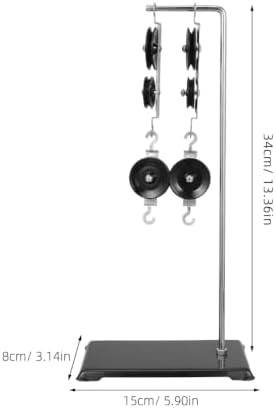 ULTECHNOVO Pulley Block System Physics Experiment Kit with Stable Base 13.38 inch Block and Tackle Pulley System for School Science Projects Lab Mechanics Learning 2 Single Pulleys 2 Double Pulleys - Image 2