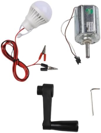 DIY Breeze Wind Turbine and Hand Crank Permanent Magnet Generator Kit, 12V 80W Output, Metal and ABS Construction, Includes Motor, Bulb, Fan or Crank Options, Supports Home or Outdoor LED Lighting - Image 5