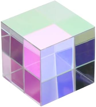 PATIKIL 1Pcs Cube Prism 40mm K9 Crystal Dispersion Prism AB Color by PATIKIL