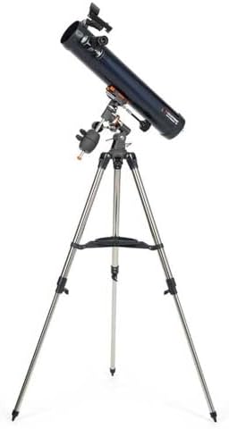 Celestron 31035 AstroMaster 76EQ Newtonian Reflector Telescope - Includes Two Eyepieces, Height-Adjustable Tripod and Deluxe Accessory Tray, Dark Blue by Unknown