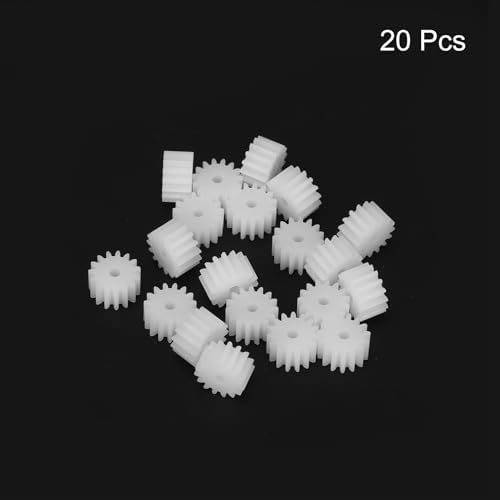 MECCANIXITY 20Pcs Plastic Gears 15 Teeth Plastic Shaft Gears Model 152AA Reduction Gear for RC Car Model DIY Robot,White Module 0.5 - Image 3