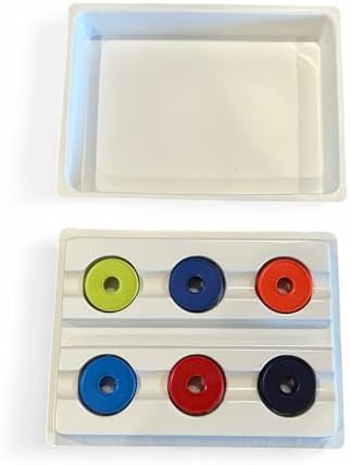 1259 Magnet Ring Set – 6 Assorted Colors (Green, Orange, Purple, Red, Blue, Light Blue) for Demonstrating Electricity & Magnetism, STEM Science Experiments, Magnetic Field by GSCInternational