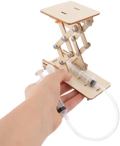 Yardwe Hydraulic Lift Platform Toy DIY Science Assembly Puzzle for Kids Educational Stem Learning Air Pressure Model Building Kit 8.66In - Image 7