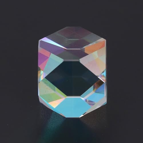 Pongnas K9 Optical Glass Faceted Prism 98x98mm for Light Refraction Projection Science Experiments Iridescent Color Prism for Photography Classroom Home Decor - Image 7