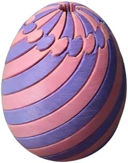 Twisty Fidget Egg, 3D Printed Slippery Egg Fidget , Easter Egg Toys, Easter Basket Stuffers, Rotating Fidget Puzzle Toy for Stress Relief, Colorful Desk Fidget Toy, Easter Party Favors (F Set, Large) by Beliefoath
