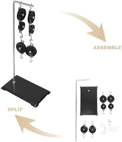 ULTECHNOVO Pulley Block System Physics Experiment Kit with Stable Base 13.38 inch Block and Tackle Pulley System for School Science Projects Lab Mechanics Learning 2 Single Pulleys 2 Double Pulleys - Image 4