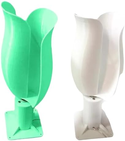 Permanent Magnet Brushless Wind Turbine Model 20W Tulip Type Vertical Wind Power Generation 1~12V Low Noise Home/Outdoor Easy Installation(2pcs(green+white)) by OLONETO