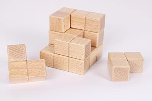 TOWO Large Wooden Soma Cube Puzzle, IQ Logic Brain Teaser Toy - Image 3