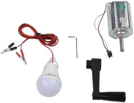 DIY Breeze Wind Turbine and Hand Crank Permanent Magnet Generator Kit, 12V 80W Output, Metal and ABS Construction, Includes Motor, Bulb, Fan or Crank Options, Supports Home or Outdoor LED Lighting - Image 2