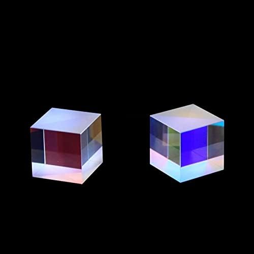 Optical Part For Dichroic Glass X-cube 20mm Color Glass Prism Beam Combiner Optical Prism Four Sided Cube Rainbow Glass Light Gift by Unknown