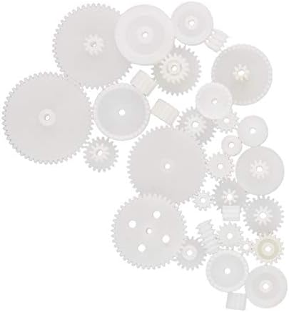 Fielect 50Pcs Plastic DC Motor Gears Kit - DIY Robot Gear Assortment Accessories Set with Various Axle Belt Bushings - Image 3