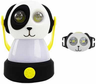 Outdoor Kids Camping Lanterns & Headlamp Set, Battery Powered Night Light, Lightweight LED Equipment, Birthday Christmas Gift (Dog Set) - Image 4