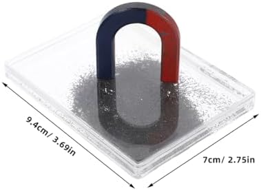 Iron Powder Box for Physics Experiments Magnetic Field Demonstrator for Science Teaching Magnetism Classroom Tool with Magnet 3.70 X 2.75 X 0.47 in for Student Experiments - Image 2