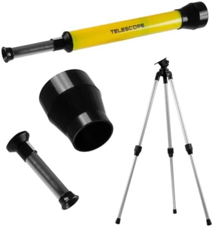 Telescope for Kids with Tripod - 40mm Beginner Optical Viewer with Adjustable Stand and 30x Magnification for Science and Astronomy by Hey Play by HeyPlay
