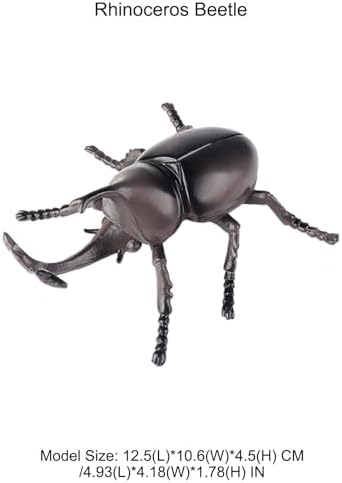 Large Rhinoceros Beetle Figurine – Hollow Realistic Insect Bug Model Toy for Kids – Educational Insect Toy for Science Projects and Nature Exploration - Image 2