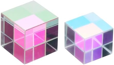 PATIKIL 2Pcs Cube Prism 20,25mm K9 Crystal Dispersion Prism AB Color by PATIKIL