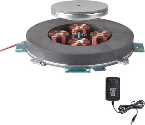 Magnetic Levitation Kit, Magnetic Levitation Display Stand, Floating Module with LED Lamp, Floating Rotating LED Tech Desk Ornament for Office, Studio, Home - Max Load Capacity 500g (500g) by Unknown