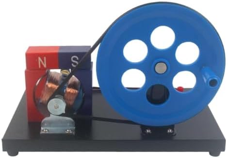 Hand-Crank AC and DC Generator Model Physics Faraday Hand-Crank Generator Electromagnetic Electricity Generation Teaching Instrument Hand Cranked AC and DC Generators Wooden Bottom Plate - Image 7