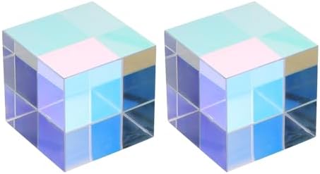 PATIKIL 2Pcs Cube Prism 50mm K9 Crystal Dispersion Prism AB Color by PATIKIL