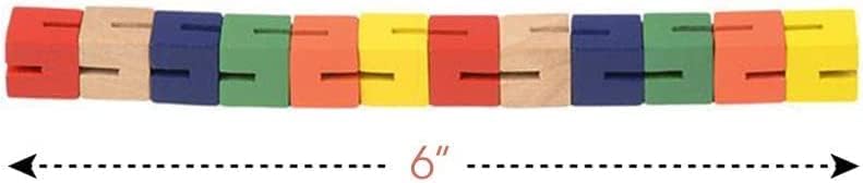 Wooden Puzzle Fidget Multi Colored Flexi Puzzle Stretching Bending Brain Teaser Finger Fidget (2 Fidgets) - Image 5
