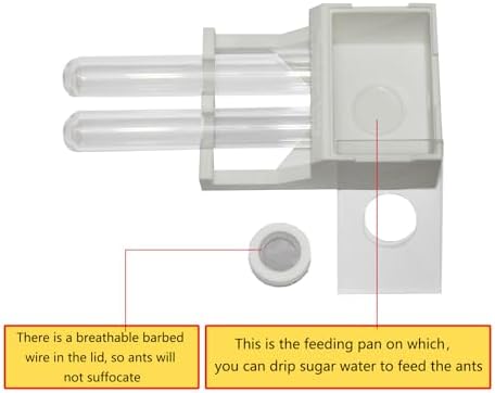 Ant Nest with 2 Test Tubes - Transparent Farm for Adults 3D Printed Test Tube Nest Workshop Castle Garden for Live and Queen (Black) - Image 4