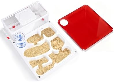 Ant Terrarium Kit, Ant Habitat with Large Viewing Window, 3D Printed Escape Resistant, Red Cover, Water Tower, 3 Expansion Ports and Spacious Foraging Area for Ant Keeping Beginners & Hobbyists by Unknown