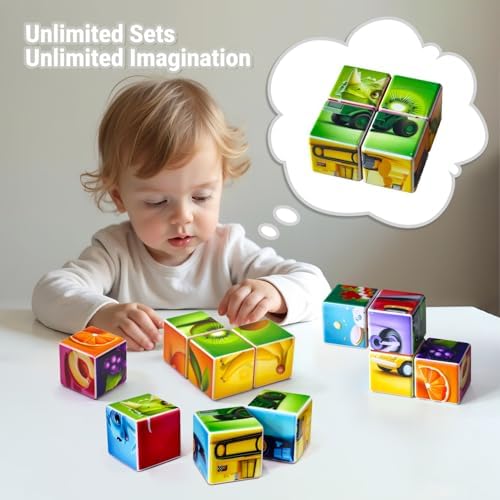 Pairez Toys Magnetic Building Blocks for Toddlers, 6 Theme Puzzle Cube Sets - Image 5
