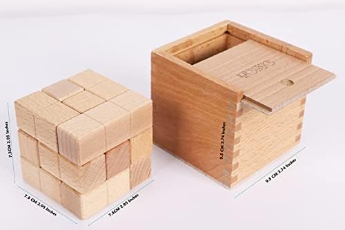 TOWO Large Wooden Soma Cube Puzzle, IQ Logic Brain Teaser Toy - Image 5