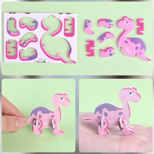 CCINEE 25 Pcs Educational 3D Cartoon Puzzles for Kids,3D Animal Learning Educational Paper Puzzle Game for DIY Crafts Gifts - Image 5