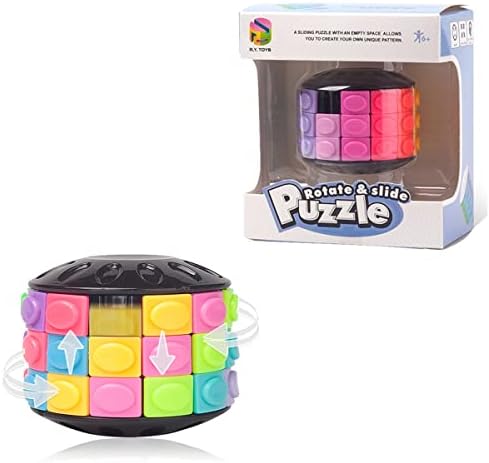 R.Y.TOYS Rotate and Slide Puzzle-Design Patent,Fidget Toys(Restore Order/Create Patterns) 12 Colors,3 Layers-Open Cover for Quick Play,Brain Teaser,Sensory Toys,Birthday Gifts,Easter Basket Stuffers by RYTOYS