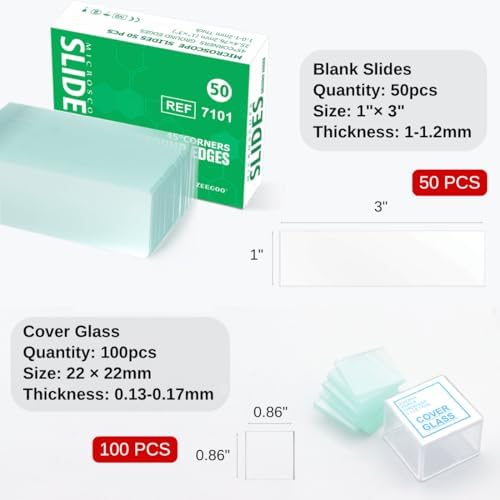 ZEEGOO Microscope Slides and Covers, 50 Blank Glass Slides + 100 Coverslips - Image 6