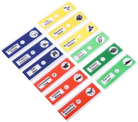 12PCS Prepared Microscope Slides, Plastic Colored Biological Sample Biology Slides Root Viewer Kit Microscope Accessories for Students Education (Mix Color) by Unknown