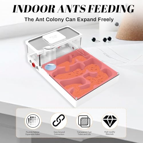 Transparent Ant Habitat – 3D Printed Mini Farm Acrylic with Expansion Ports Water Tower & Sand Nest Indoor Ant Colony Starter Kit for Beginners & Advanced Keepers (No Ants Included) - Image 3