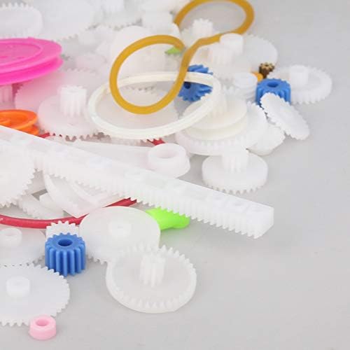 Fielect 85Pcs Plastic Gear Kit DC Motor Gears Kit DIY Gear Assortment Accessories Set for Motor Robot Various Gear Axle Belt Bushings - Image 2