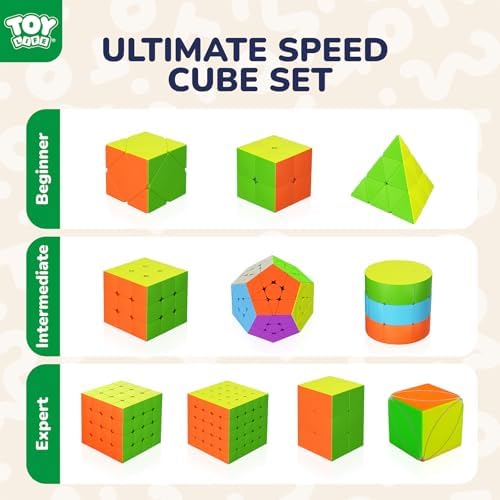 STEAM Life Speed Cube Set 10 Pack Magic Cube | Includes 2x2 3x3 4x4 5x5 Speed Cube, Pyramid Cube, Megaminx Cube Puzzle Cube Bundle Collection Cube, Toys Gift for Kids & Adults - Image 4