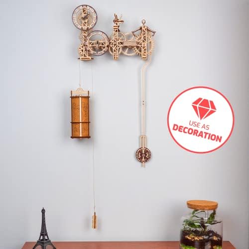 WOODEN.CITY Steampunk Wall Clock – 3D Wooden Clock Puzzle for Adults & Teens, Mechanical Pendulum Clock Building Kit with 257 Pieces - Image 5
