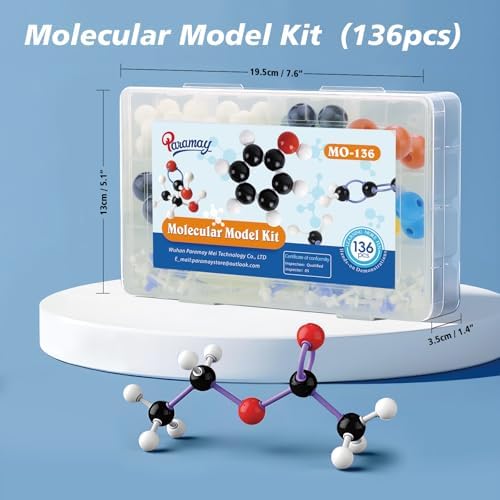 Chemistry Molecular Model Kit (136 Pcs) for Student and Teacher,Organic and Inorganic Chemical Learning Set,Motivate Enthusiasm for Learning Chemistry and Raising Space Imagination - Image 3