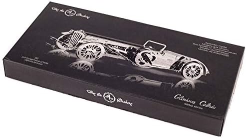 Model Car Kit 3D Model kit Glorious Cabrio2 - Moving Wind-Up Retro Car Collectible | 3D Puzzle for Adults - Metal DIY Kit | DIY Construction Set of a Vintage Car