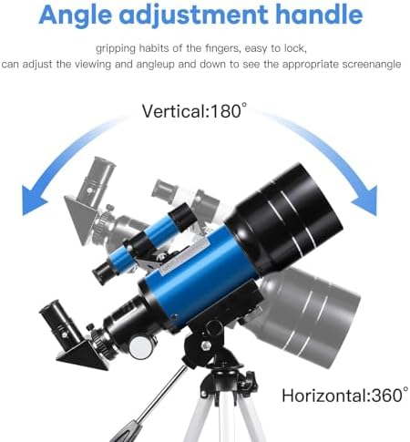 Telescope for Kids & Adults, 70mm Aperture 300mm Telescopes for Astronomy Beginners, 15X-150X Magnification Portable Refractor Telescope with Adjustable Tripod, Phone Adapter - Image 5